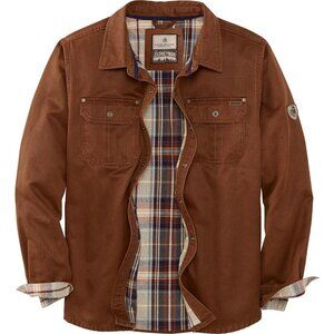 Mens Copper Rust Whitetails Flannel Lined Shirt Jacket Waxed Cotton Water Resis